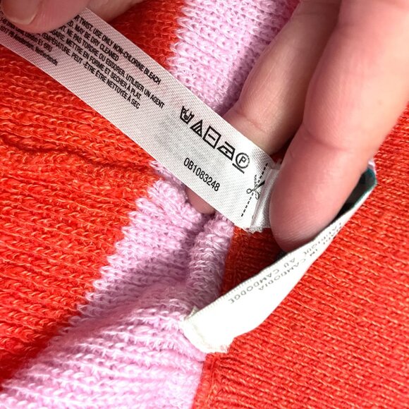 Free People Beach Malibu Surf Sweater Striped Knit Shorts Orange Pink Size M - Picture 5 of 6